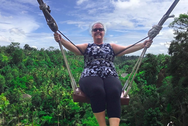 Anne McCormick on a Bali swing, Ubud - Personal growth through travel